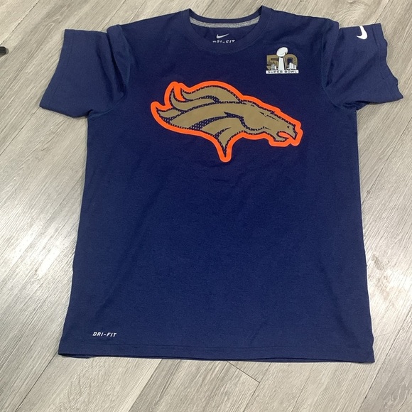 Nike Dri-Fit Denver Broncos Super Bowl 50 Shirt Sleeve Sport Tee size M - Picture 9 of 13